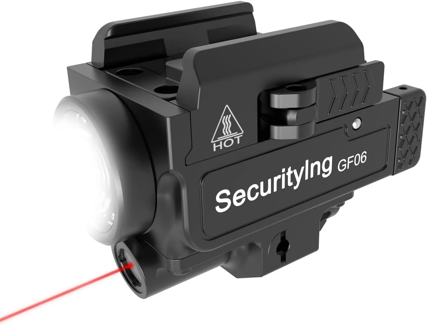 Pistol Light Laser Combo, 800 Lumens Compact Strobe Weapon Light, Rechargeable Tactical Rail Mounted Flashlight with Red Beam, Gun Light for Handgun Picatinny Glock Rails