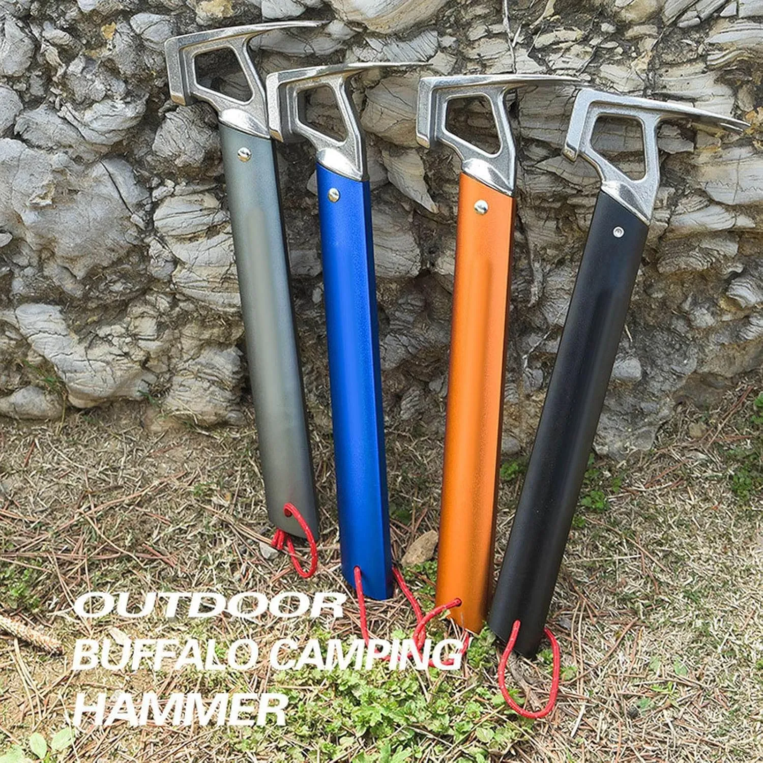 Plplaaoo Camping Hammer,Multi Function Outdoor Tent Stake Hammers with Puller,Lightweight Tent Mallet for Camping,Hiking,Backpacking,Gardening(Blue) Stainless Steel Head,31x3x3cm