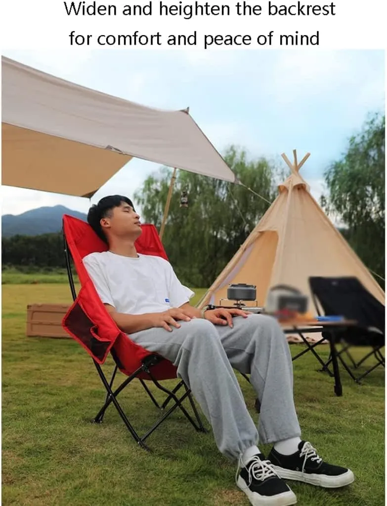 POCHY Luxury Folding Chair Fashionable Folding Chair Outdoor Fishing Chair Camping Chair Strong Bearing Capacity Foldable Home Recliner Folding Chair Comfortable