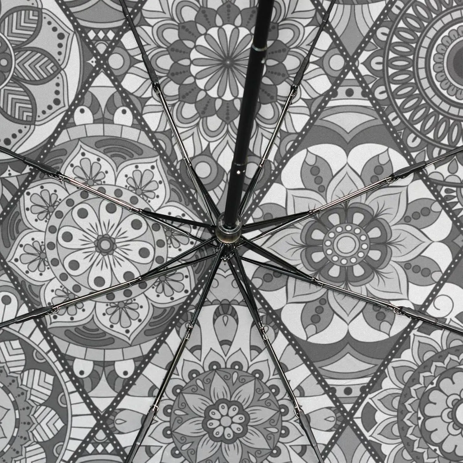 Poeticcity Rain Travel Umbrella, Hand Open Close Windproof Waterproof Folding Umbrella, Compact Canopy Strong Ray Parasol Umbrella