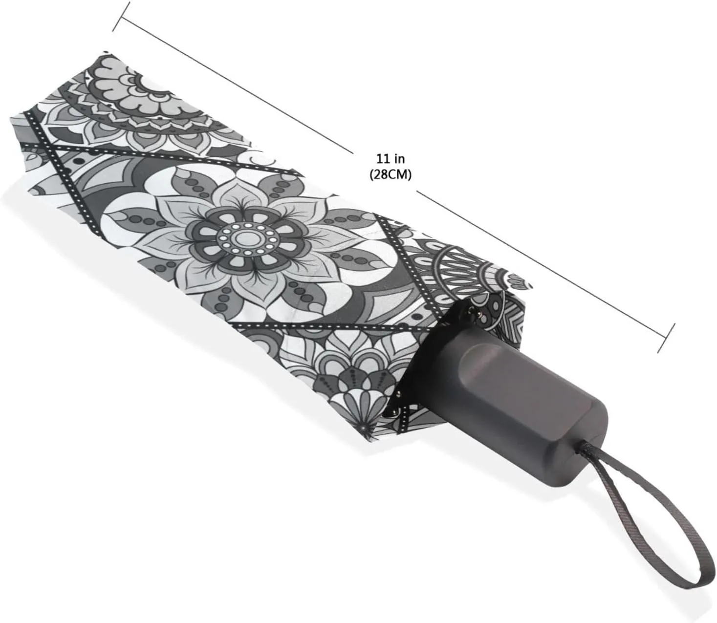 Poeticcity Rain Travel Umbrella, Hand Open Close Windproof Waterproof Folding Umbrella, Compact Canopy Strong Ray Parasol Umbrella