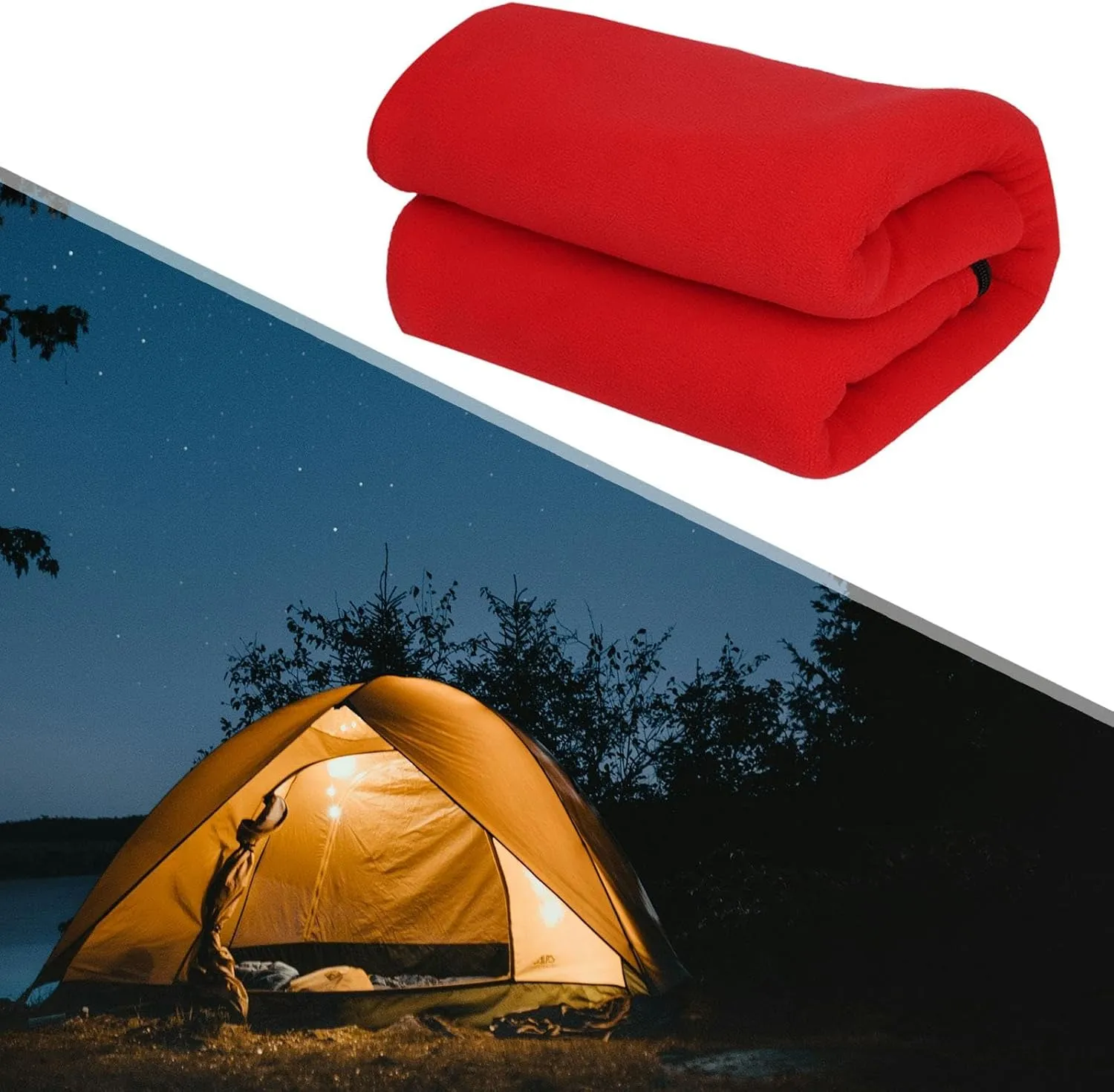 Polar Fleece Sleeping Bag Liner Camping Blanket Sleeping Sheet Zipper Single Sleeping Bag for Hiking Mountaineering Trekking