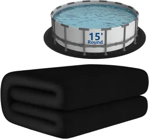Pool Liner Pad for Above Ground Round Pool, 15 Ft Seamless Swimming Pool Ground Cloth, Puncture Resistant Pool Mat Extend The Life of Pool or Hot Tub Liner, Tarp for Under Pool Padding