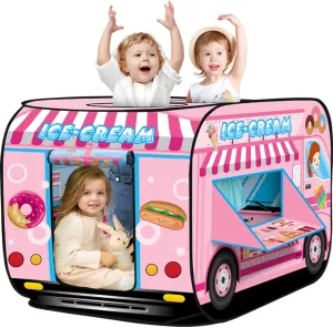 Pop up Play Tent for Kids Aged 1-3 Years Old Boys and Girls : Ice Cream Playhouse Toy Play Tents for Toddlers 3-5 Kids Tent Indoor Outdoor Playhouse Toys for 1   Year Old, Ice Cream