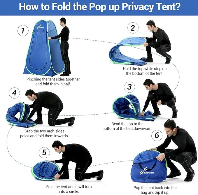 Pop Up Privacy Shower Tent, Sportneer 75inches x 47inches x 47inches Spacious Pop Up Changing Tent Camping Shower Tent Portable Dressing Room Bathroom Toilet Rain Shelter for Camping