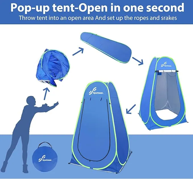 Pop Up Privacy Shower Tent, Sportneer 75inches x 47inches x 47inches Spacious Pop Up Changing Tent Camping Shower Tent Portable Dressing Room Bathroom Toilet Rain Shelter for Camping