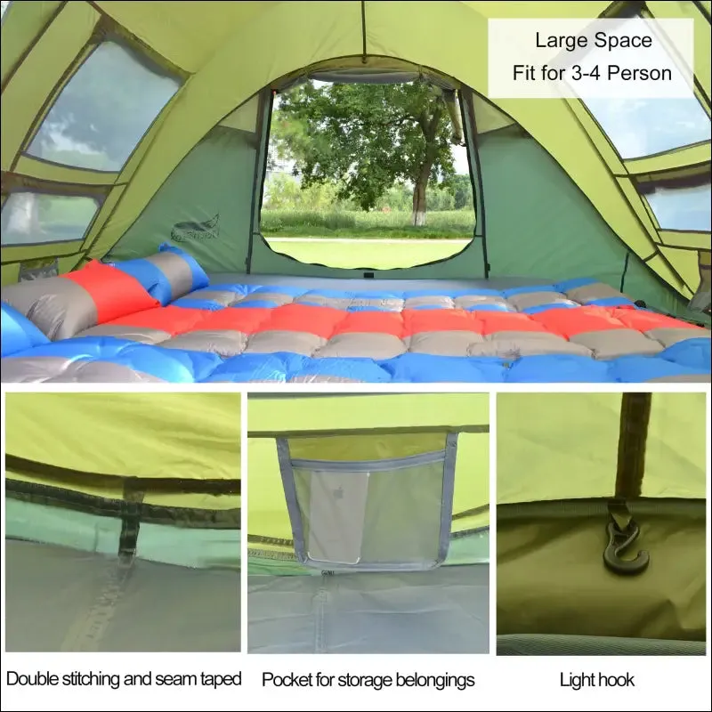 Pop-up tent, 3-4 person outdoor instant setup tent 4 season waterproof tent for hiking, camping,