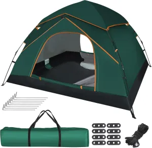 Pop Up Tents for Camping, 3-4 Person Camping Tent 60s Automatic Easy Setup Dome Tent, Waterproof Family Camping Tents, Lightweight Tents for Camping Hiking Backpacking Fishing Hunting