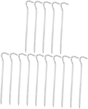 POPETPOP 15pcs Aluminum Tent Pegs Heavy-Duty Shape Ground Stakes for Camping Gardening and Outdoor Decorations Ground Pegs for Secure Anchoring
