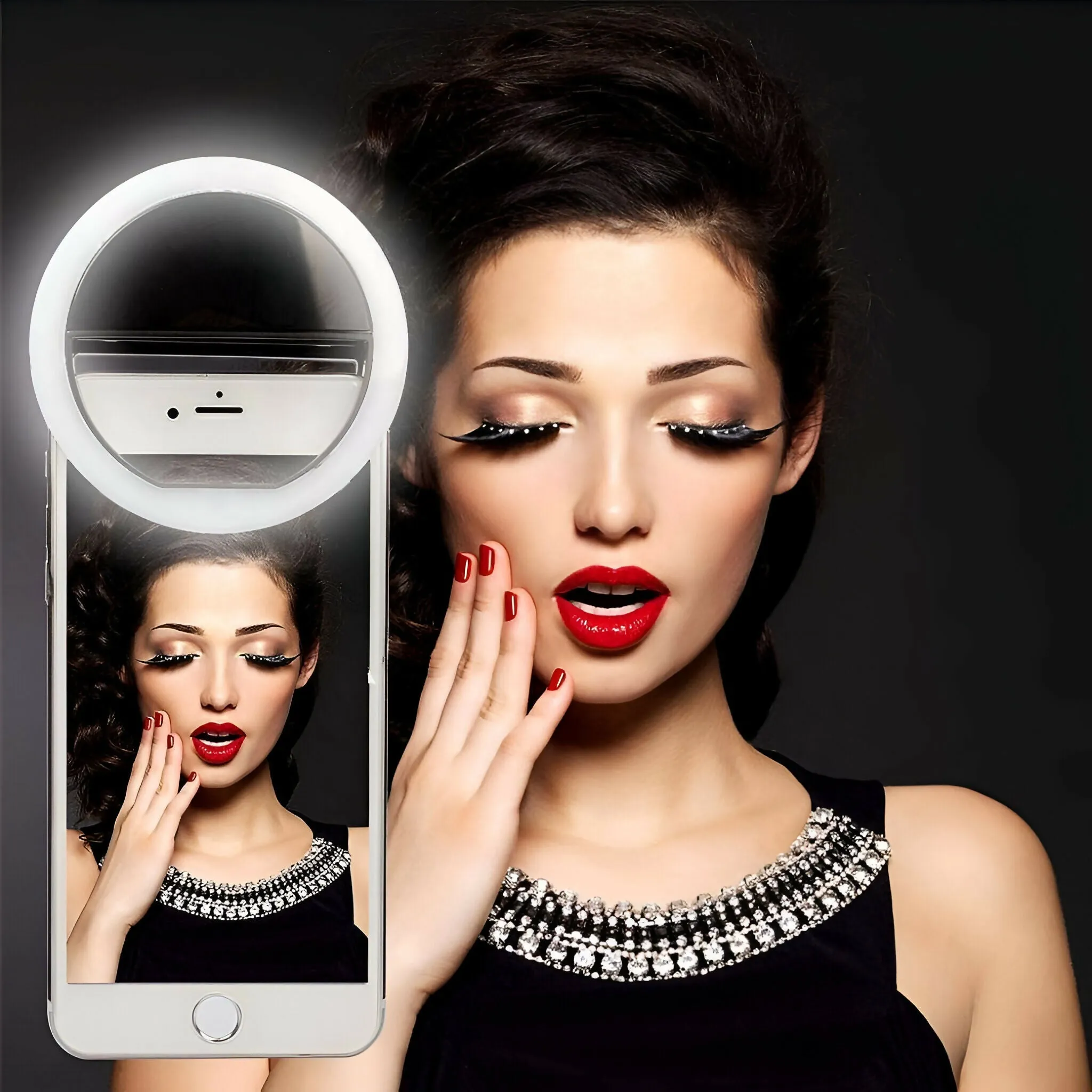 Portable 36-LED Selfie Ring Light with 3 Brightness Modes – Soft White Lighting for Phones, Cameras, and Video Shoots (Random Color)