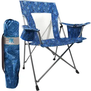 Portable Beach Chair for Adults - Kijaro Journey Print Beach Folding Chair, Steel Frame Foldable Beach Chair, High Beach Chair with Cooler Pocket, Outdoor Folding Chair