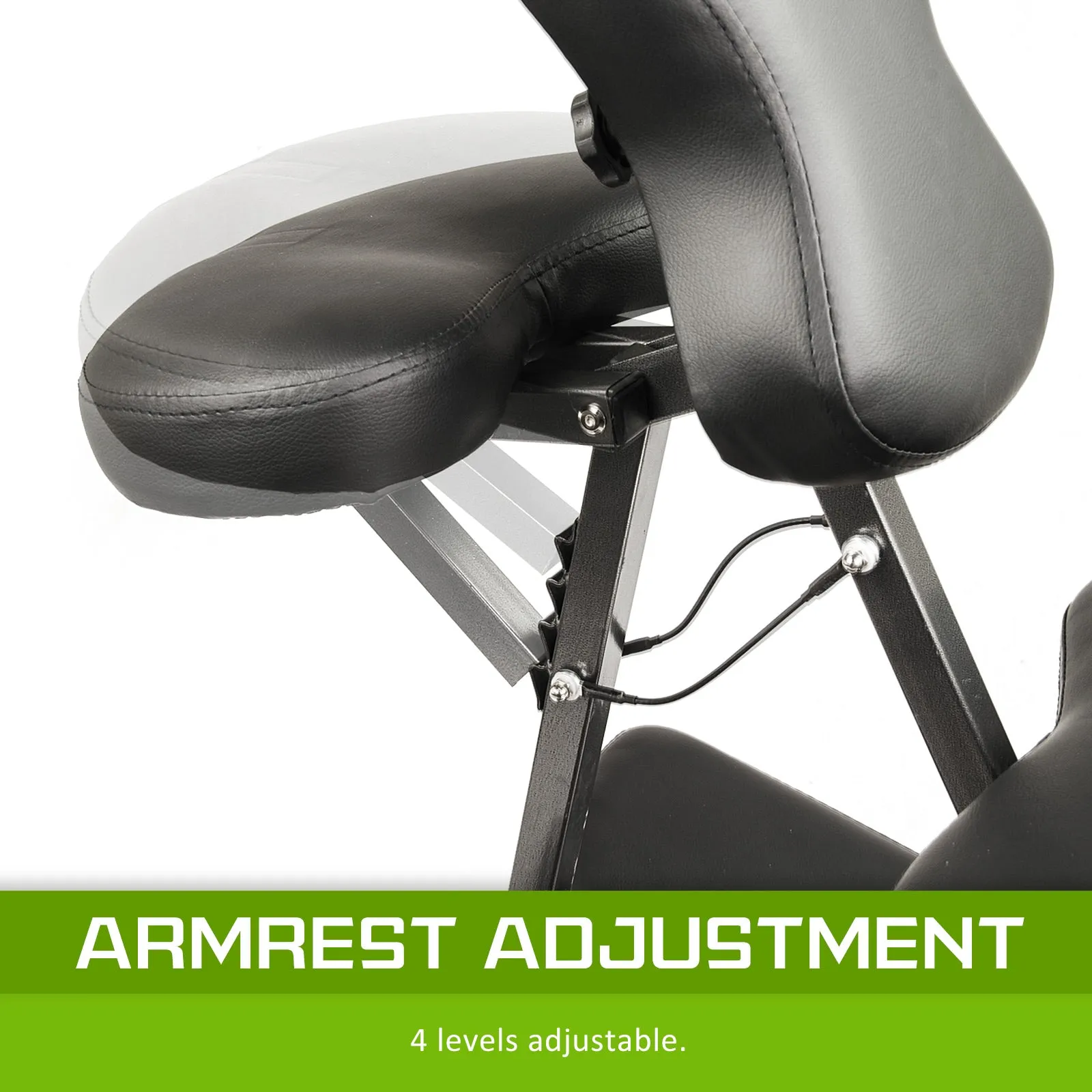 Portable Beauty Massage Chair Table Therapy Waxing Foldable - Black Aluminium