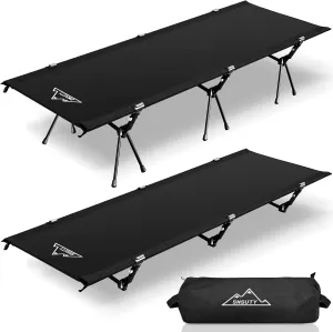 Portable Camping Cot XL, Height Adjustable Camping Bed Backpacking cot, Military Canvas Cot Bed XL for Adults,Ultralight Sleeping Cot for Hiking, Backpack Travel- Supports 330 pounds