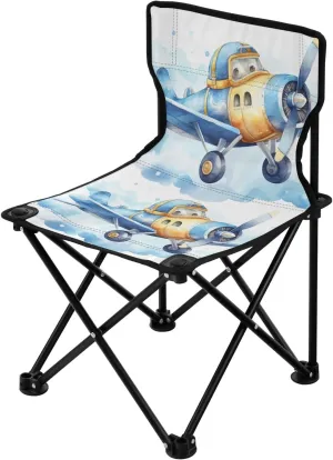 Portable Camping Folding Chairs Foldable Chair Small Aircraft Cartoon Lightweight Backpacking Outdoor Outside Fishing