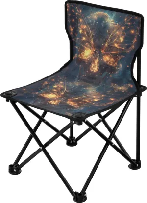 Portable Camping Folding Chairs Foldable Chair Small Butterfly Skull 1 Lightweight Backpacking Outdoor Outside Fishing