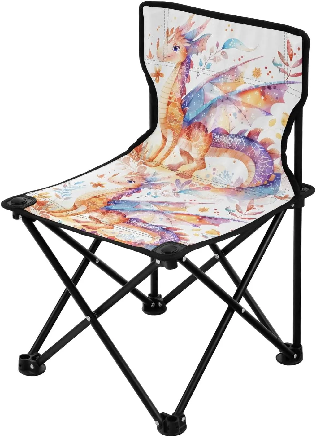 Portable Camping Folding Chairs Foldable Chair Small Cute Cartoon Dragon Lightweight Backpacking Outdoor Outside Fishing
