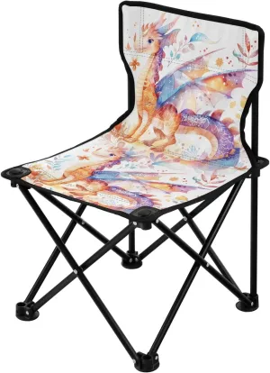 Portable Camping Folding Chairs Foldable Chair Small Cute Cartoon Dragon Lightweight Backpacking Outdoor Outside Fishing
