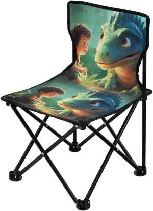 Portable Camping Folding Chairs Foldable Chair Small Dinosaur Cute Lightweight Backpacking Outdoor Outside Fishing