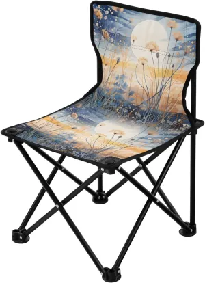 Portable Camping Folding Chairs Foldable Chair Small Flower Moon Lightweight Backpacking Outdoor Outside Fishing