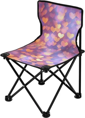 Portable Camping Folding Chairs Foldable Chair Small Hearts Shadow Lightweight Backpacking Outdoor Outside Fishing
