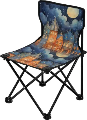 Portable Camping Folding Chairs Foldable Chair Small Sweet Dream Painting Lightweight Backpacking Outdoor Outside Fishing
