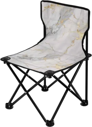 Portable Camping Folding Chairs Foldable Chair Small White Marble Lightweight Backpacking Outdoor Outside Fishing