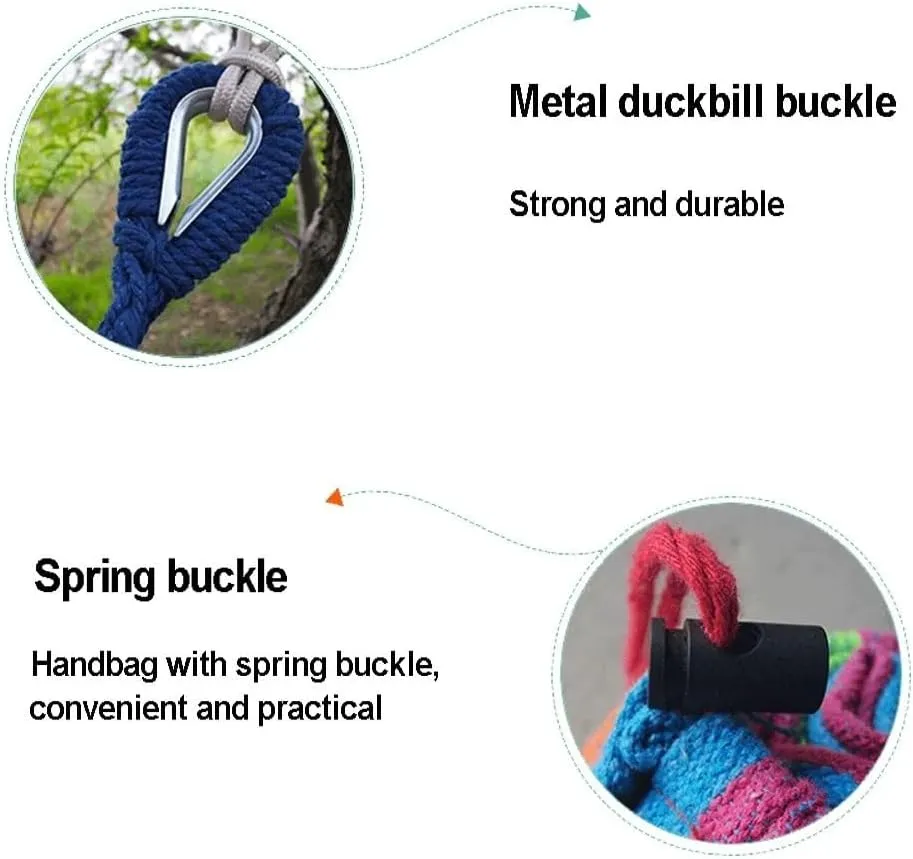 Portable Camping Hammock Comfortable Garden Hammocks Double Hanging Bed for Outdoor/Indoor Travelling Beach Swing Beds