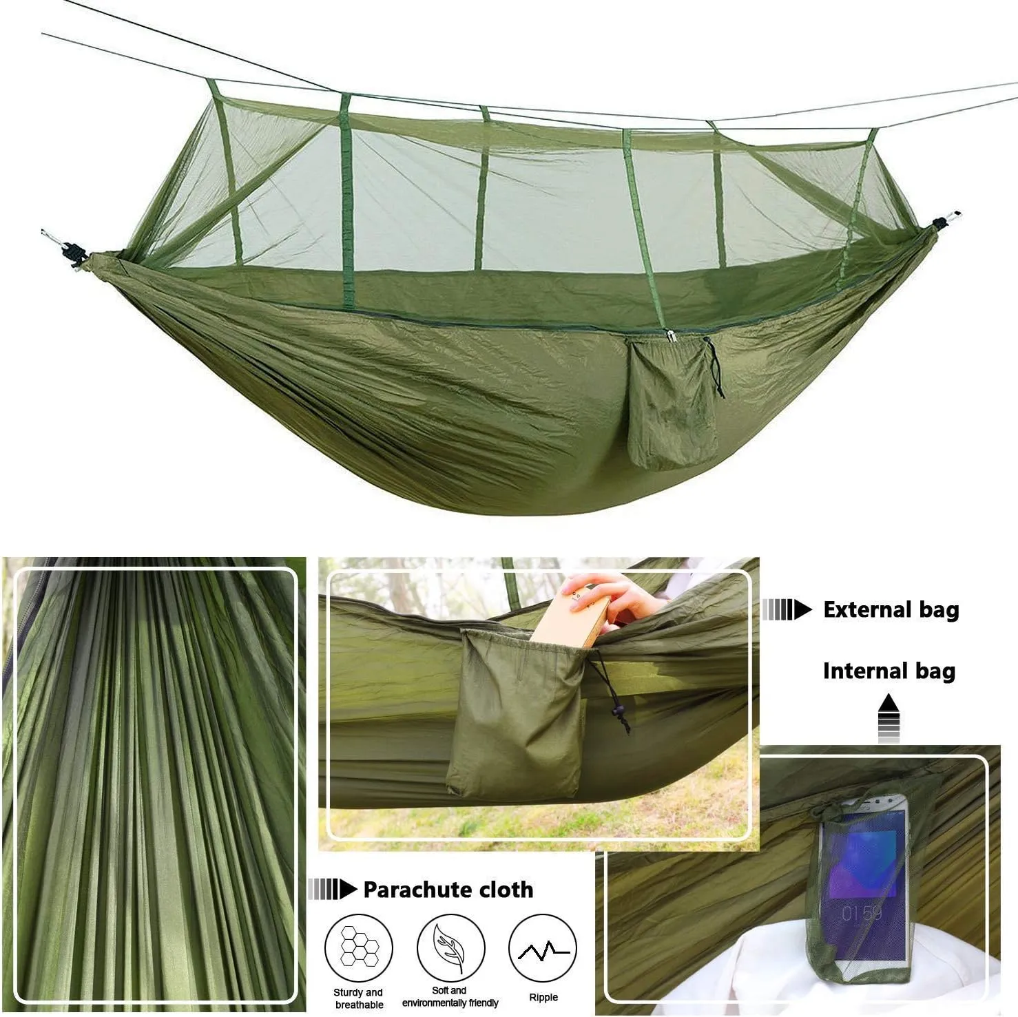 Portable Camping Hammock with Mosquito Net by Sirius Survival