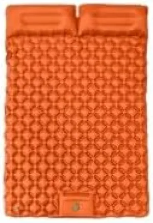 Portable Camping Sleeping Pad, Double Inflatable Air Mattress, Diamond Pattern, Ultra-Light (Orange)