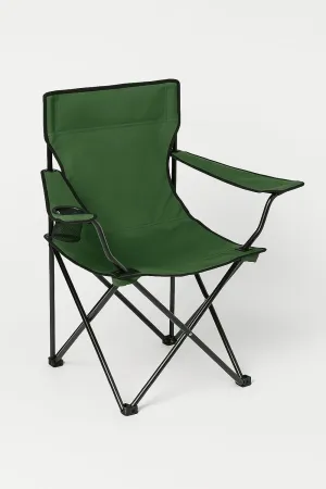 Portable Camping Summer Chair with Cup Holder – Lightweight & Foldable Chair for Outdoor, Beach Chair, Hiking & Summer Adventures (Green Color)