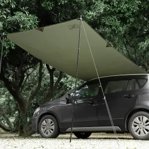 Portable Car Awning for SUV, 10 x 5.6 FT Van Truck Awning for Camping, Needn't Roof Rack Hardwares Waterproof UV50 