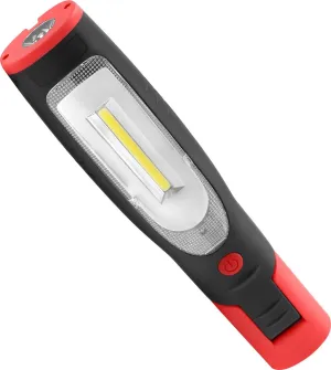 Portable Cordless Rechargeable 3W LED Work Light Work Lamp w/Hanging Hook, Magnetic Base, Car Charger, UL-Listed Power Adapter for Workshop, Garage, Camping, Flashlight, Emergency Lighting - RWL-03