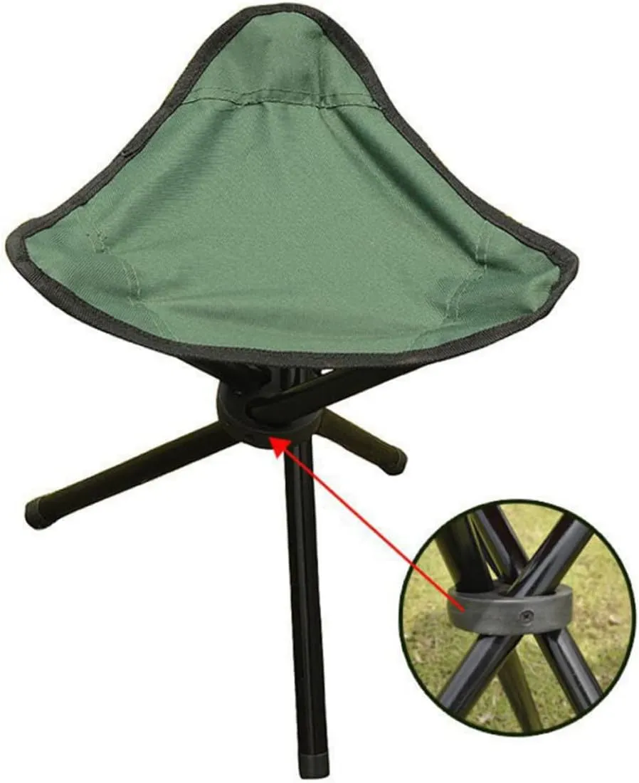 Portable Folding Tripod Stool Three Legged Camping Chair Seat for Fishing Hiking Outdoor Events Lightweight Compact