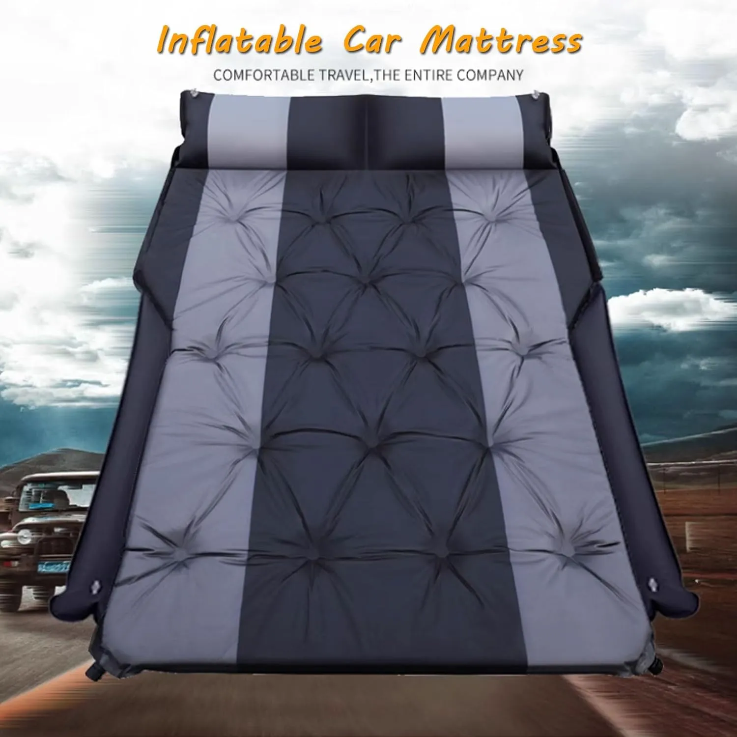 Portable Inflatable Car Mattress for Chevrolet Statesman Veritas Rezzo Equinox G2X Trailblazer,Inflatable Camping Air Mattress with 2 Pillows,Folding Air Bed Cushion,C