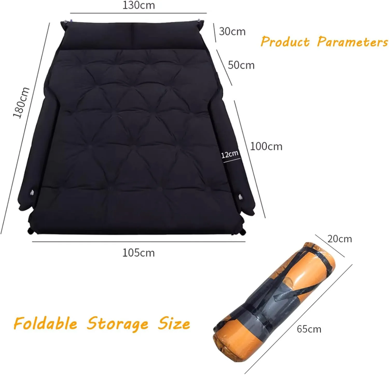 Portable Inflatable Car Mattress for Chevrolet Statesman Veritas Rezzo Equinox G2X Trailblazer,Inflatable Camping Air Mattress with 2 Pillows,Folding Air Bed Cushion,C