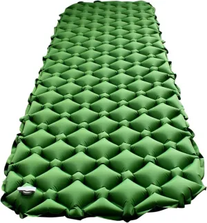 Portable Inflatable Sleeping Pad Nylon Camping Mat Outdoor Air Mattress Travel Cushion