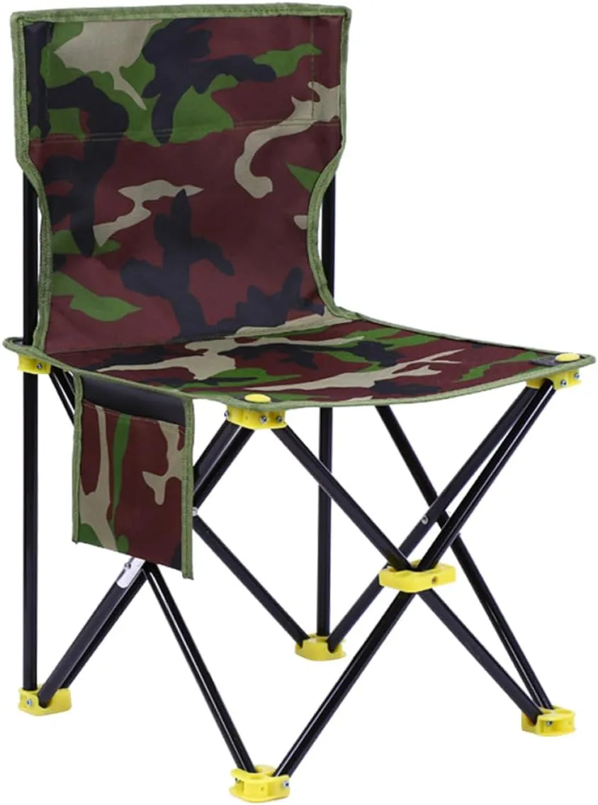 Portable Outdoor Folding Chair Lightweight Camping Stool for Fishing Sketching Travel Compact Design Seat Backrest for Hiking Outdoor Activities