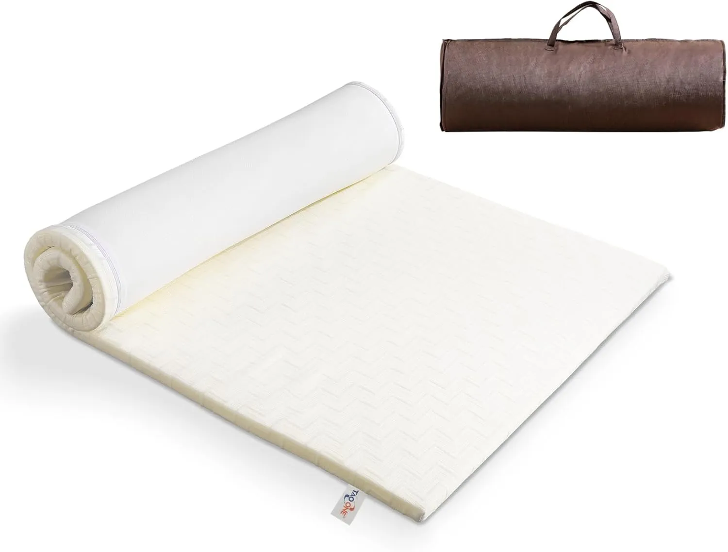 Portable Roll-Up Foam Camping Mattress - Twin Size Cot Ped with Carry Bag, Comfortable Lightweight Sleeping Pad for Travel, Tent, Car, Floor, and Guest Use