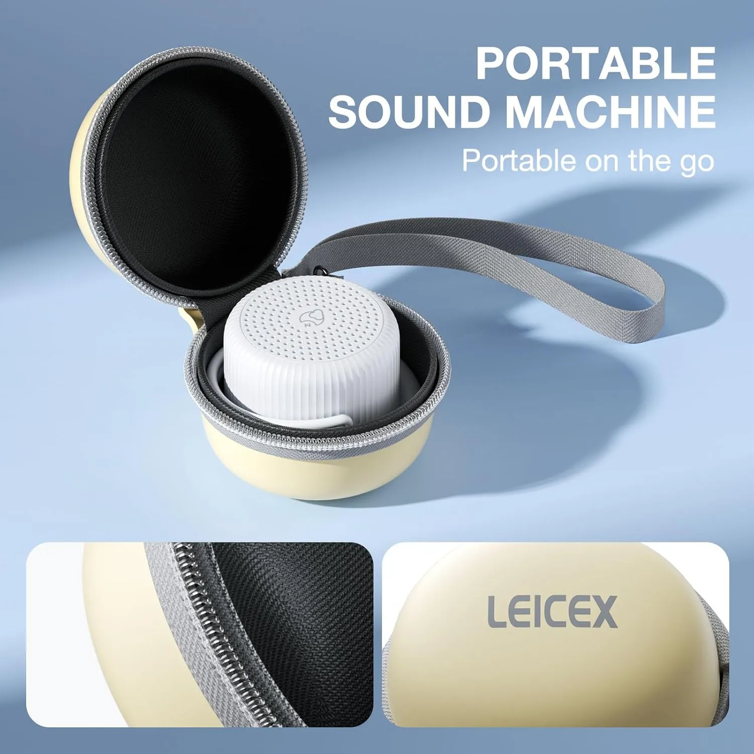 Portable Sound Machine   Travel Case, Mini White Noise Machine for Sleeping & Travel Case