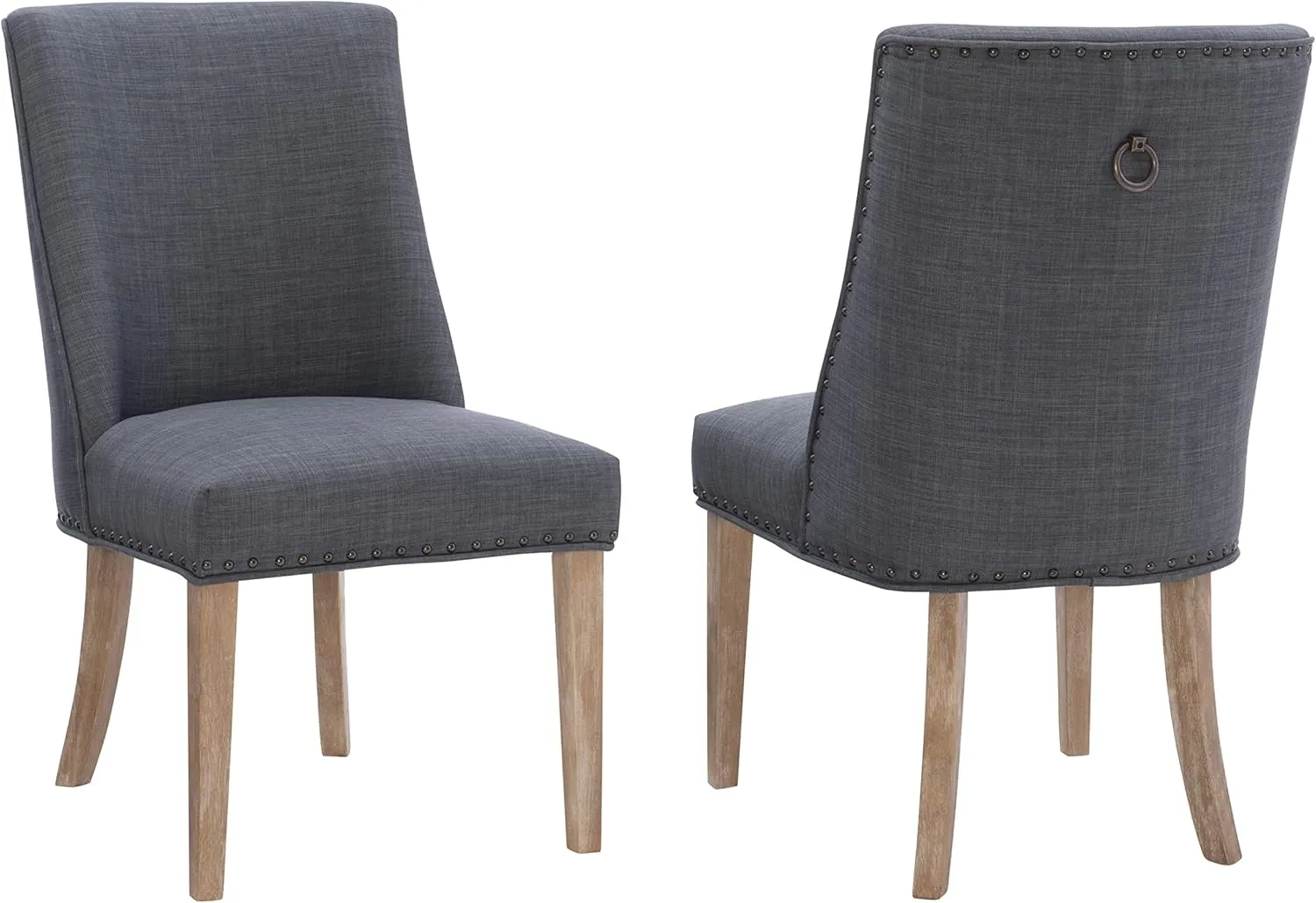 Powell Company Set of 2 Upholstery by Powell Parnell Dining Chair, Grey/Natural