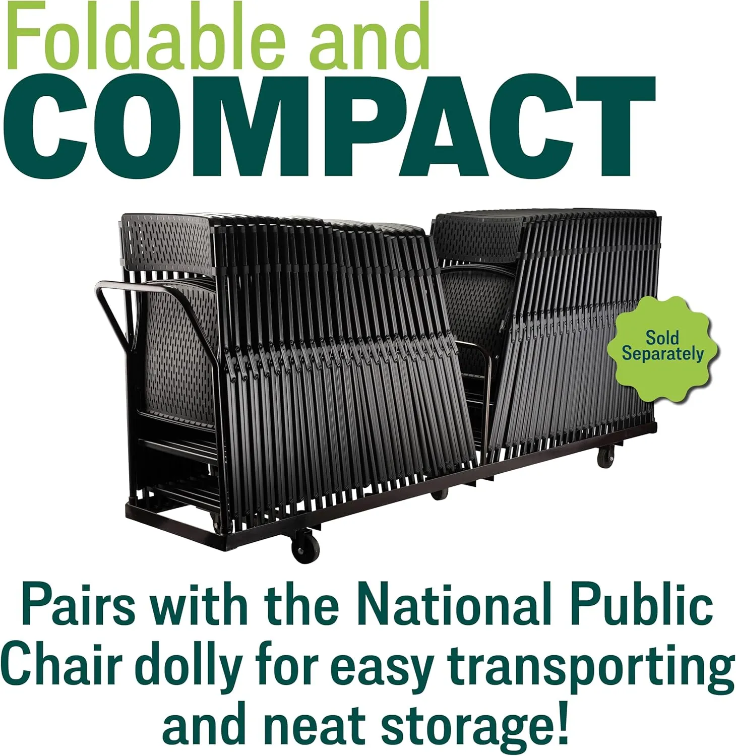 Premium Padded Portable Folding Chairs by National Public Seating – 1200 Series Upholstered, Heavy-Duty Foldable Chairs for Indoor & Outdoor Use – Set of 4, Comfortable & Durable, Dark Midnight Blue