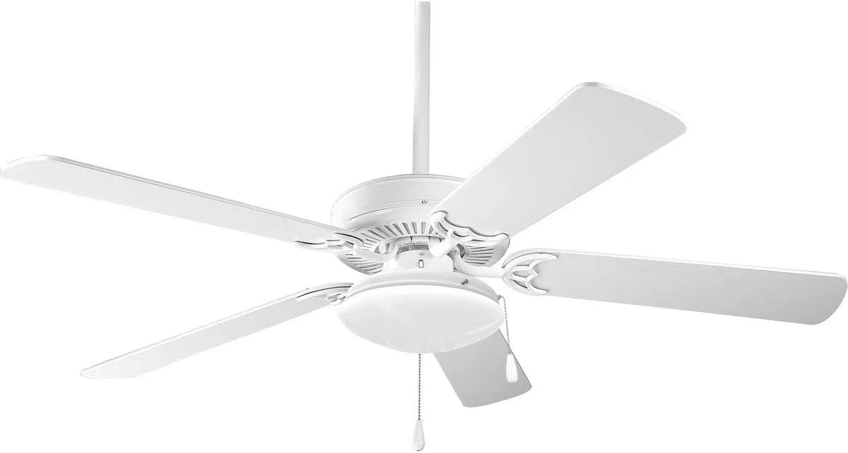 Progress Lighting P2602-30WB AirPro Collection Universal Opal Glass Ceiling Fan Light Kit, 2-Light, White