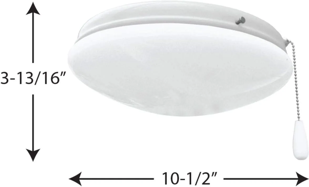 Progress Lighting P2602-30WB AirPro Collection Universal Opal Glass Ceiling Fan Light Kit, 2-Light, White