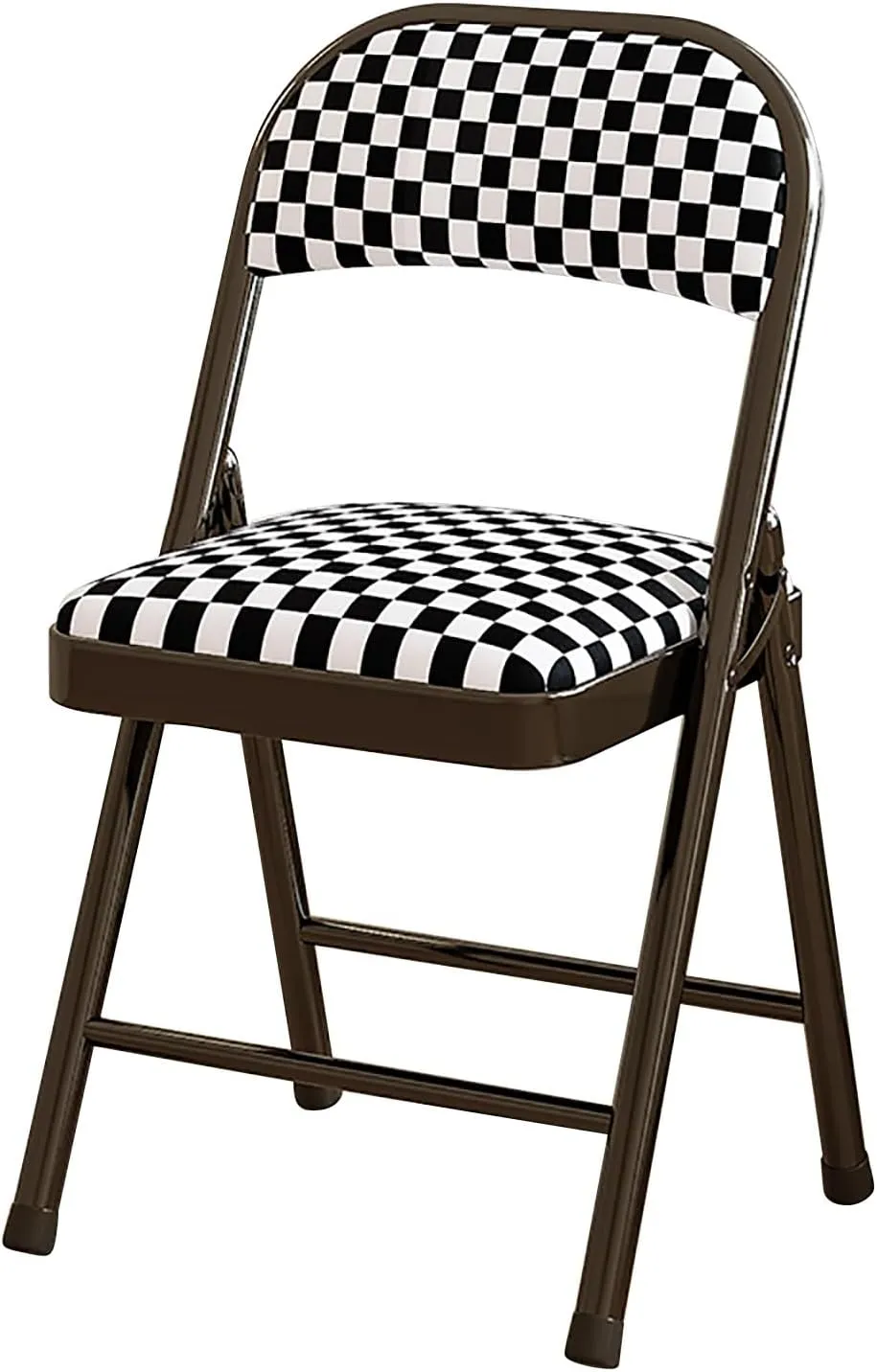 PU Leather and Sturdy Metal Frame, Capacity 550 lbs, Padded Folding Chairs 2 Pack, Easy to Use and Store, Outdoor and Indoor, for Home, Office, Party(Black Plaid)