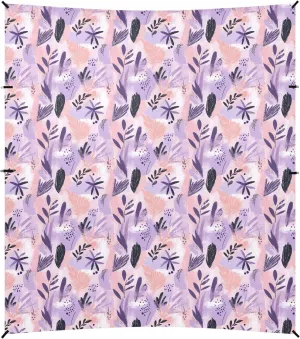 Purple Art Leaves Flowers Stable Beach Tent UPF50 Easy Setup Sun Shelter with Carrying Bag for Backyard and Camping