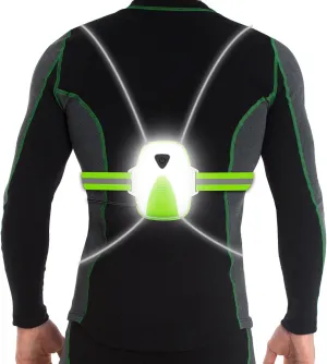 QiMH 360° Ultra-Bright Safety Running Vest, Rechargeable LED Illuminated Gear, with Adjustable Front Light & 7-Color Modes, for Night Jogging Cycling Outdoor Activities (Fits Men/Women)