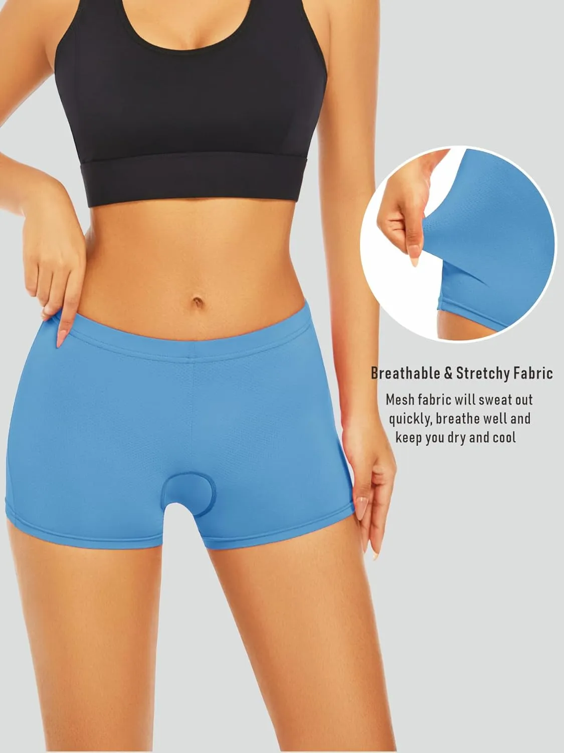 qualidyne Women's Cycling Underwear 4D Padded Gel Bike Bicycle Shorts Mountain Undershorts Riding Briefs