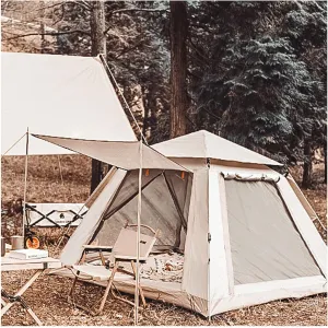 Quick Pitch Tent 4 People,Waterproof Camping Tents Family Stable and Lightweight Blackout Tent for Camping Hiking Picnic Garden