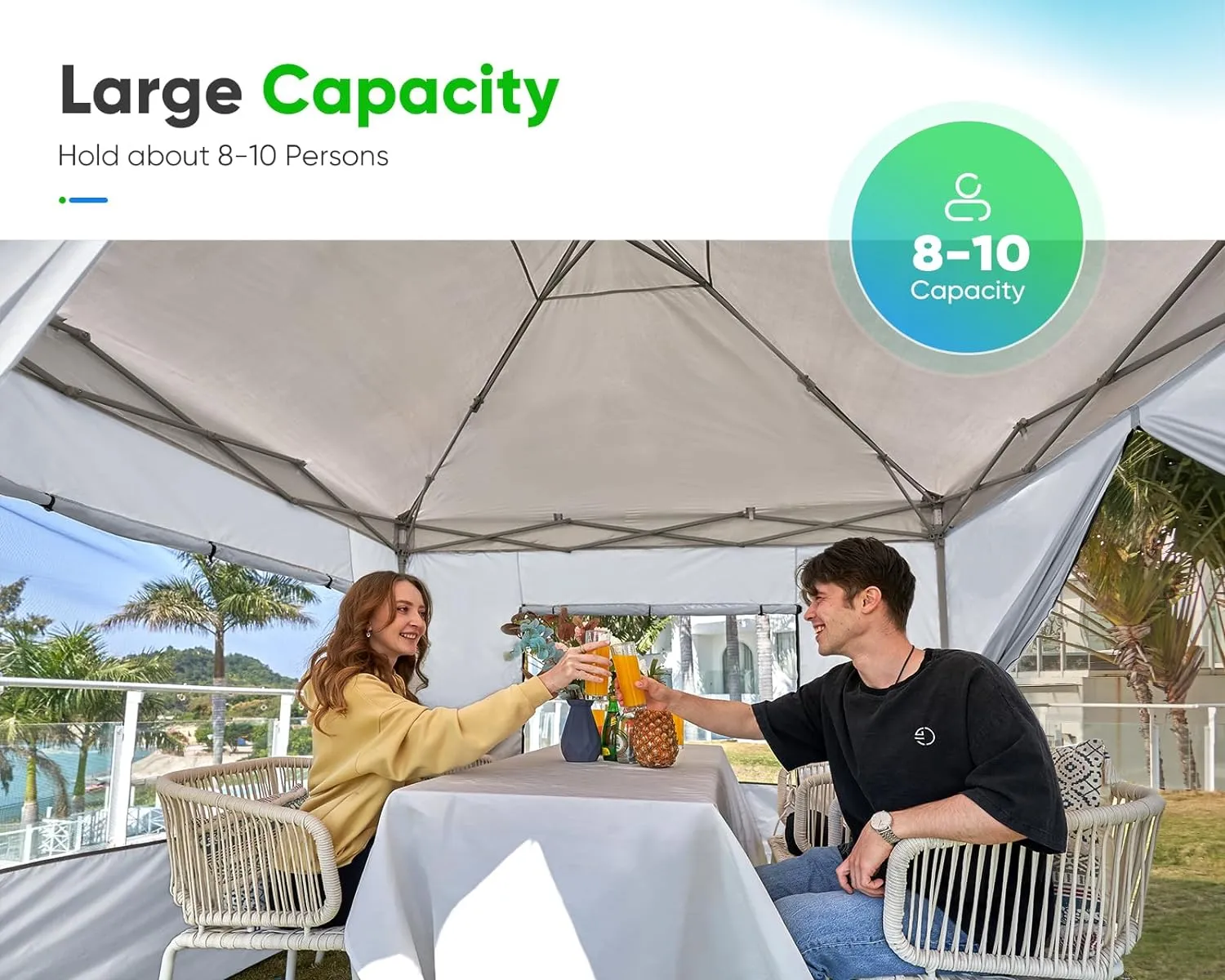 Quictent Easy Pop up Canopy Tent 10'x10' with 4 Detachable Window Sidewalls, One Person Setup, Waterproof Outdoor Portable Vendor Event Tent Shelter Enclosed, Wheeled Bag Included