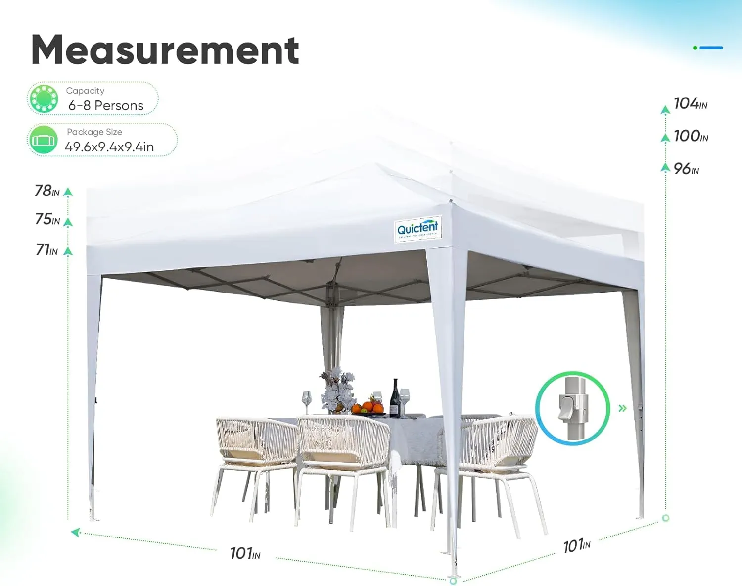 Quictent Easy Pop up Canopy Tent 10'x10' with 4 Detachable Window Sidewalls, One Person Setup, Waterproof Outdoor Portable Vendor Event Tent Shelter Enclosed, Wheeled Bag Included